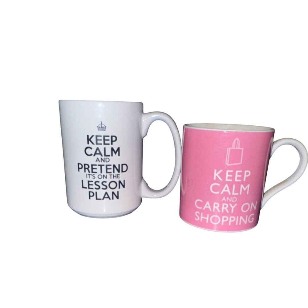 Set Of 2 "Keep Calm" Themed Mugs